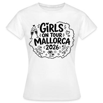 Malle 2026 Filles en tournée 2026 Sekt & Flamingo - T-shirt Femme - blanc - Devant - AI Model Female 172 dark (172cm)