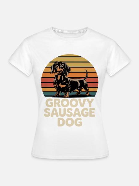 Groovy Dackel - Frauen T-Shirt - Weiß