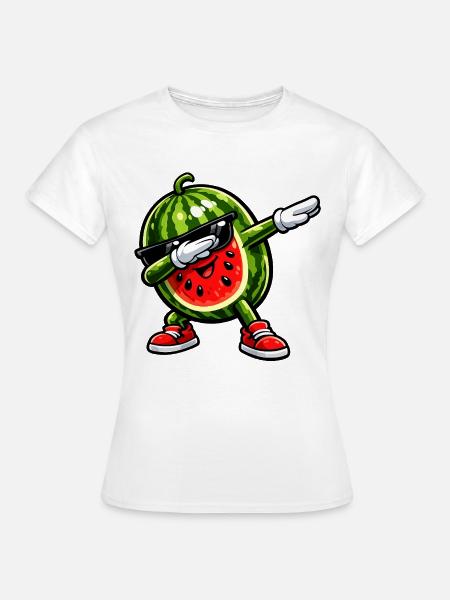 Dabbing Wassermelone - Frauen T-Shirt - Weiß