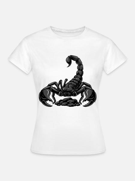 Schwarzer Skorpion-Kaiser Stachel-Spinnen-Tattoo - Frauen T-Shirt - Weiß