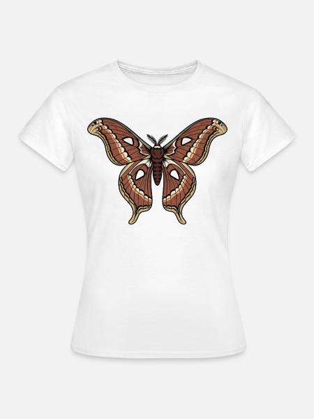 Schmetterlings-Polyphemus-Motten-Saturnie-Flügel-Tattoo - Frauen T-Shirt - Weiß
