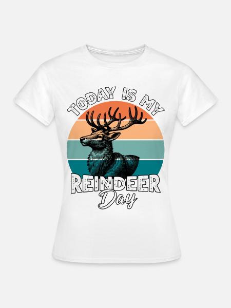 Rentier Reindeer - Frauen T-Shirt - Weiß