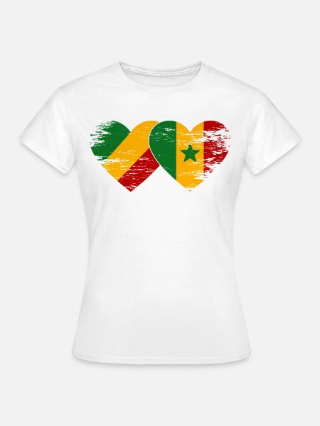 Kongo Senegal Flagge used - Frauen T-Shirt - Weiß