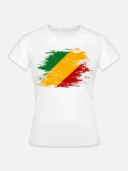 Kongo_Flagge_used - Frauen T-Shirt - Weiß