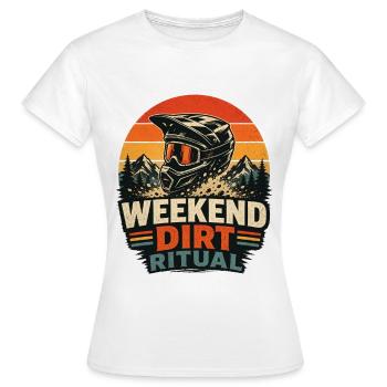 VTT Vélo Descendant Week-end Dirt Rituel - T-shirt Femme - blanc - Devant - AI Model Female 172 dark (172cm)