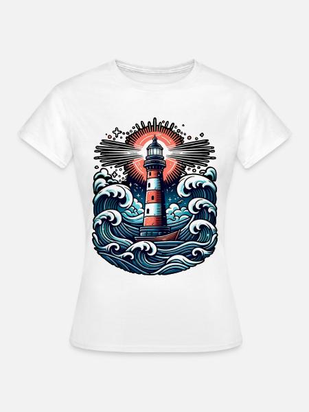 Leuchtturm - Frauen T-Shirt - Weiß