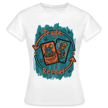 Collectionner des échanges de cartes à collectionner Collection Répété - T-shirt Femme - blanc - Devant - AI Model Female 172 dark (172cm)