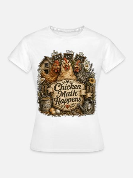 Chicken Math Happens - Frauen T-Shirt - Weiß