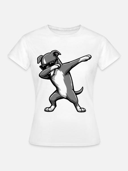 Dabbing Greyhound - Frauen T-Shirt - Weiß
