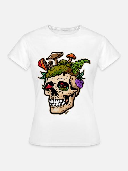 Pilzschädelgarten Pop Art - Frauen T-Shirt - Weiß