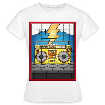 Illustration de Boombox en vitrail - T-shirt Femme - blanc - Devant - AI Model Female 172 dark (172cm)