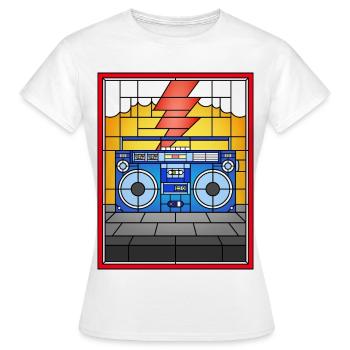 Illustration de Boombox en vitrail - T-shirt Femme - blanc - Devant - AI Model Female 172 dark (172cm)