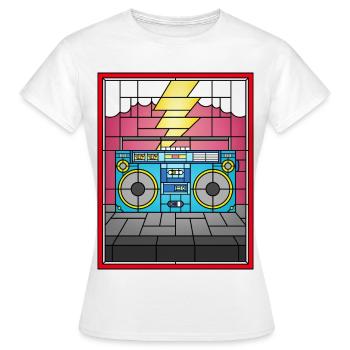 Illustration de Boombox en vitrail - T-shirt Femme - blanc - Devant - AI Model Female 172 dark (172cm)