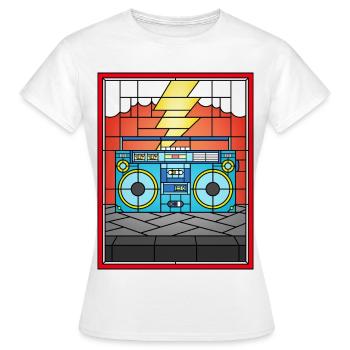 Illustration de Boombox en vitrail - T-shirt Femme - blanc - Devant - AI Model Female 172 dark (172cm)