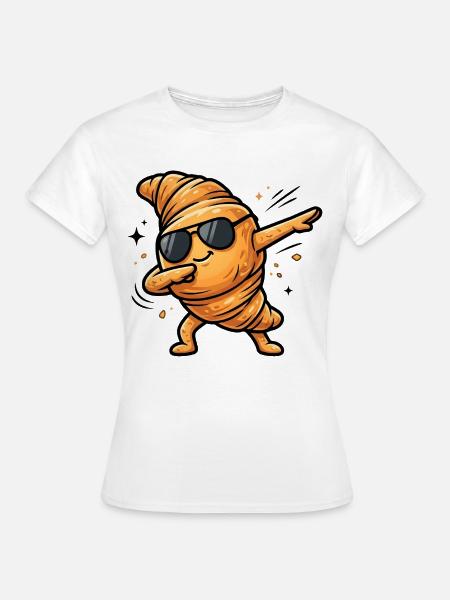 Dabbing Croissant - Frauen T-Shirt - Weiß