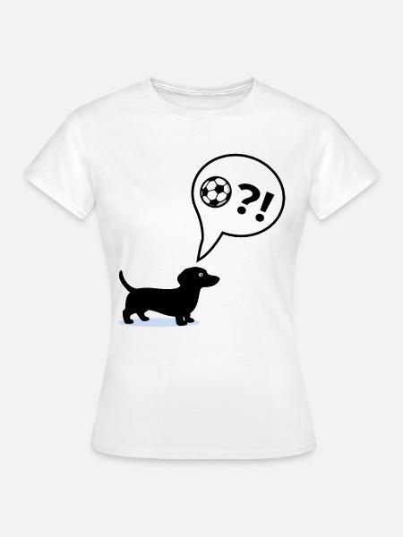 Dackel Hunde Fußball - Frauen T-Shirt - Weiß