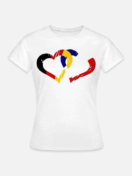 Buntes Pinselherz - Frauen T-Shirt - Weiß