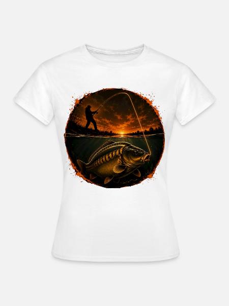 Oberflächenverbindung Karpfenfischerei-Design - Frauen T-Shirt - Weiß