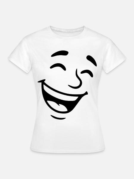 Lachen Gesicht - Frauen T-Shirt - Weiß