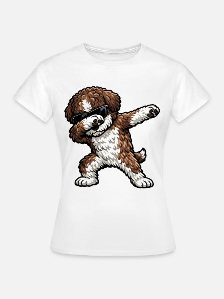 Dabbing Lagotto Romagnolo - Frauen T-Shirt - Weiß