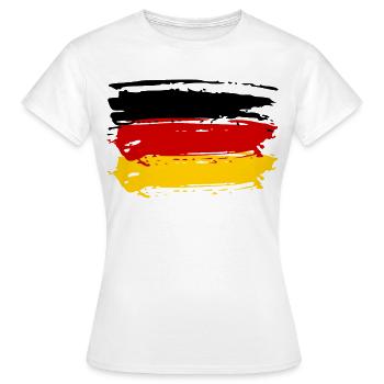 DEUTSCHLAND GERMANY EUROPA DEUTSCHE SPORT FAN - Frauen T-Shirt - Weiß - Vorne - AI Model Female 172 dark (172cm)