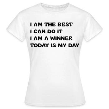 Affirmations puissantes - T-shirt Femme - blanc - Devant - AI Model Female 172 dark (172cm)