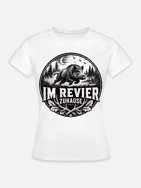Im Revier Zuhause Jagd Motiv - Frauen T-Shirt - Weiß
