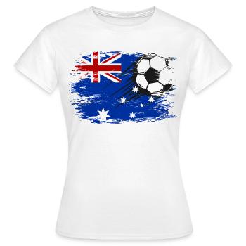 Australien Flagge Fußball used - Frauen T-Shirt - Weiß - Vorne - AI Model Female 172 dark (172cm)