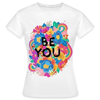 diversity colorful CSD flowers hippi You gay LGBTQ+ tran - Women's T-Shirt - white - Front - AI Model Female 172 dark (172cm)