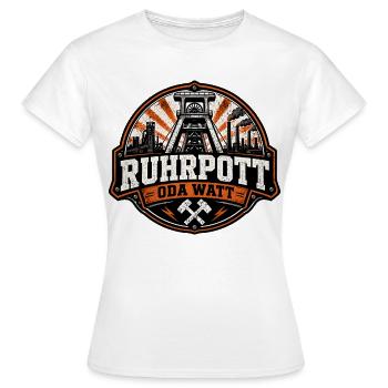 Ruhrpott Oda Watt – Industrie & Bergbau Ruhrgebiet - Frauen T-Shirt - Weiß - Vorne - AI Model Female 172 dark (172cm)