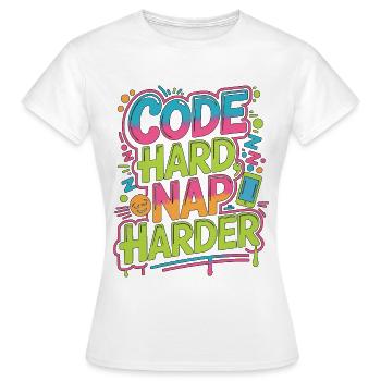 Développeur d’applications mobiles Code hard application - T-shirt Femme - blanc - Devant - AI Model Female 172 dark (172cm)