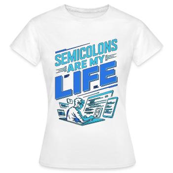 Développeur d’applications mobiles Point-virgule sont programmeurs d’applications - T-shirt Femme - blanc - Devant - AI Model Female 172 dark (172cm)