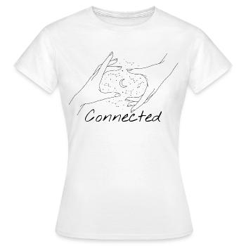 Connected Kosmische Hände Sterne - Frauen T-Shirt - Weiß - Vorne - AI Model Female 172 dark (172cm)