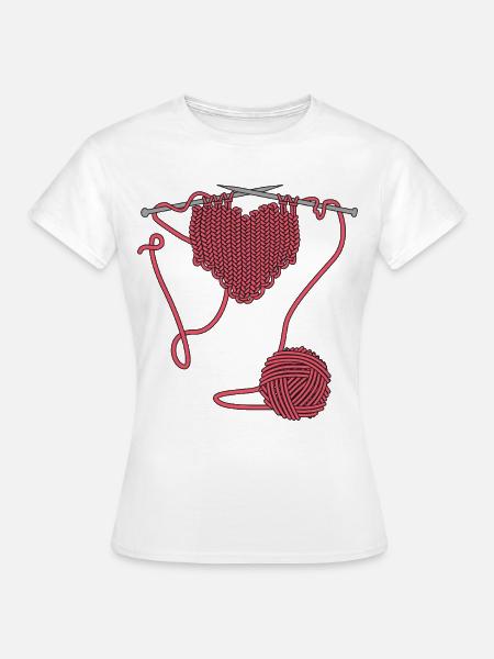 Ich liebe Häkeln oder Stricken - Frauen T-Shirt - Weiß
