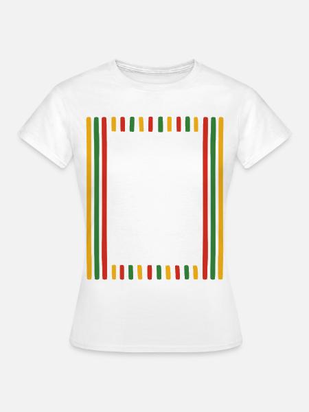 Rahmen Streifen  - Frauen T-Shirt - Weiß