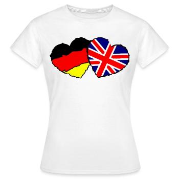 Heart German British Friendship - Women's T-Shirt - white - Front - AI Model Female 172 dark (172cm)