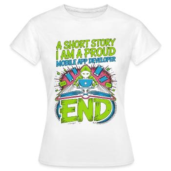 Développeur d’applications mobiles : une nouvelle : le codage mobile - T-shirt Femme - blanc - Devant - AI Model Female 172 dark (172cm)