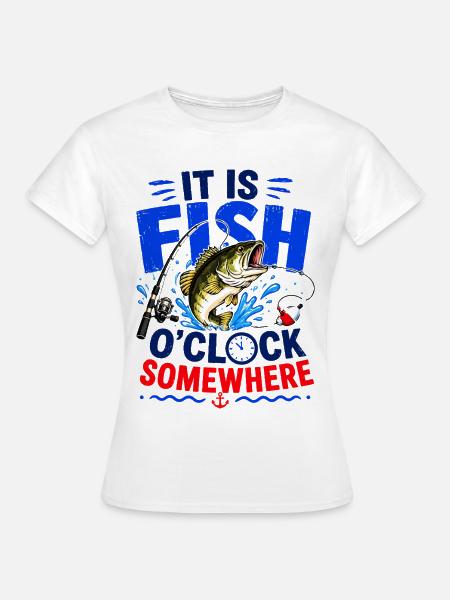 Angelhumor Fischerfisch Retro-Geschenk - Frauen T-Shirt - Weiß