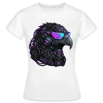 Cyberpunk Eagle Streetwear Mech - T-shirt Femme - blanc - Devant - AI Model Female 172 dark (172cm)