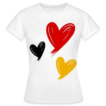 Deutschland Herzen - Frauen T-Shirt - Weiß - Vorne - AI Model Female 172 dark (172cm)