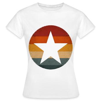 Retro Sunset Stern Vintage Sonne Stern Silhouette - Frauen T-Shirt - Weiß - Vorne - AI Model Female 172 dark (172cm)