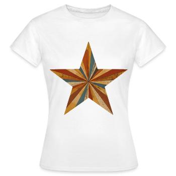 Étoile rétro avec rayures colorées Vintage Star - T-shirt Femme - blanc - Devant - AI Model Female 172 dark (172cm)