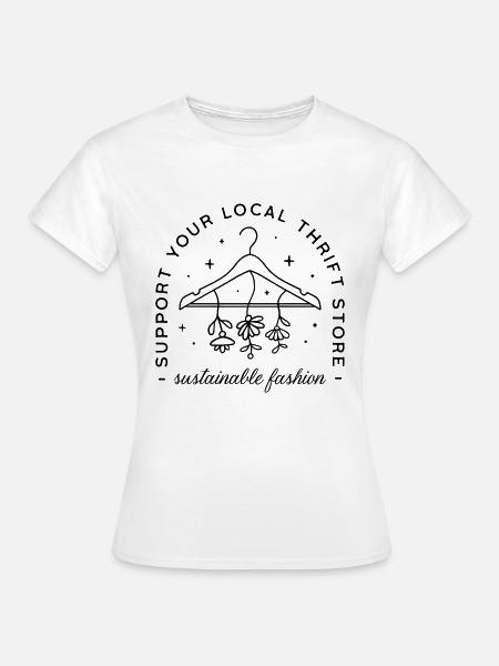 Nachhaltige Mode-Thrif-Girl-Ästhetik - Frauen T-Shirt - Weiß