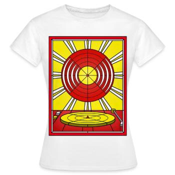 Stained Glass Vinyl Album and Turntable - Women's T-Shirt - white - Front - AI Model Female 172 dark (172cm)