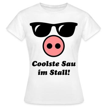 Coolste Sau Im Stall! (Cool) - Frauen T-Shirt - Weiß - Vorne - AI Model Female 172 dark (172cm)
