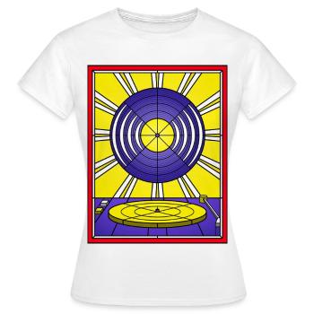 Stained Glass Vinyl Album and Turntable - Women's T-Shirt - white - Front - AI Model Female 172 dark (172cm)