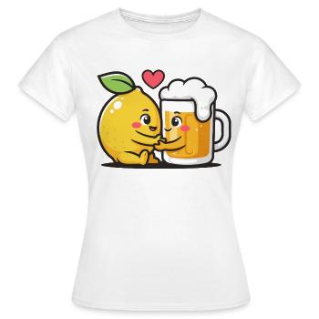 Bière Radler Citron Love Mélange drôle - T-shirt Femme - blanc - Devant - AI Model Female 172 dark (172cm)