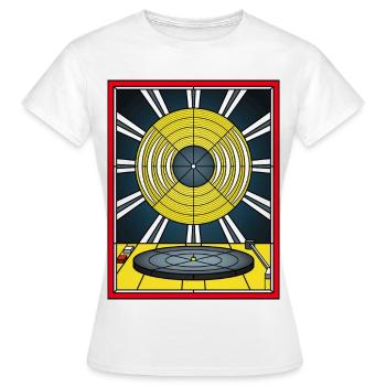 Stained Glass Vinyl Album and Turntable - Women's T-Shirt - white - Front - AI Model Female 172 dark (172cm)