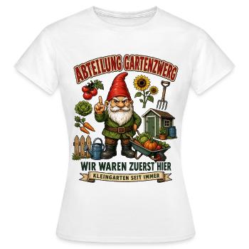 Abteilung Gartenzwerg Kleingarten Humor - Frauen T-Shirt - Weiß - Vorne - AI Model Female 172 dark (172cm)
