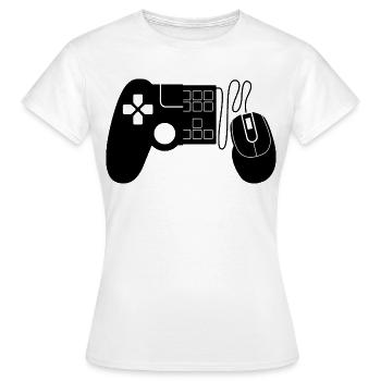 Manettes de jeu - T-shirt Femme - blanc - Devant - AI Model Female 172 dark (172cm)